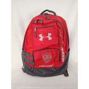 Under Armour Backpack Storm1 Red Grey Sports Travel large Pack Bag Overnight